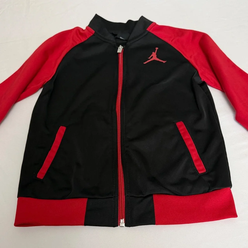 Jordan Kids Black Red Full Zip‎ Jumpman Track Jacket Size 7 Gorpcore Athletic